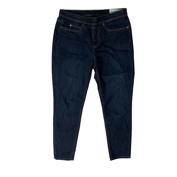 Two by Vince Camuto Womens Jeans Size 8 Waist 29 Pull On Blue Dark Wash Mid Rise - Picture 1 of 13
